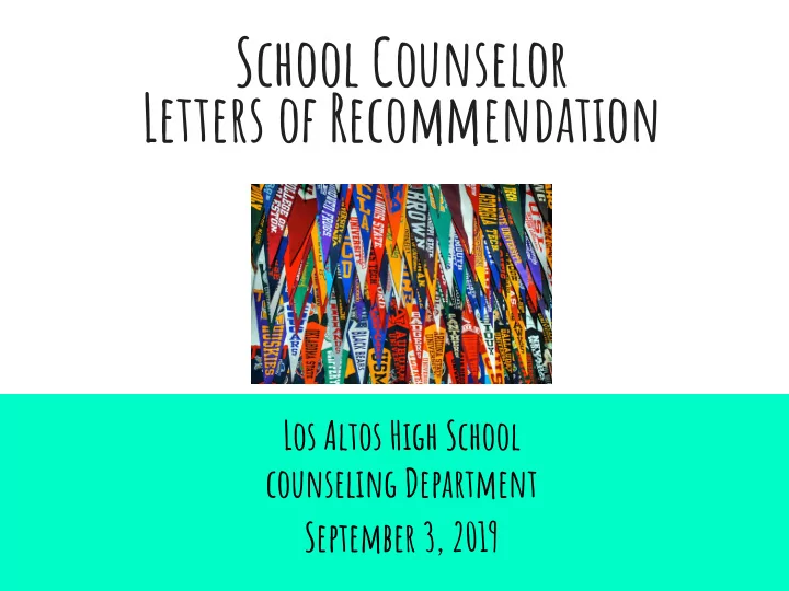 school counselor letters of recommendation