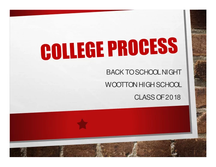 back to school night wootton high school class of 2018