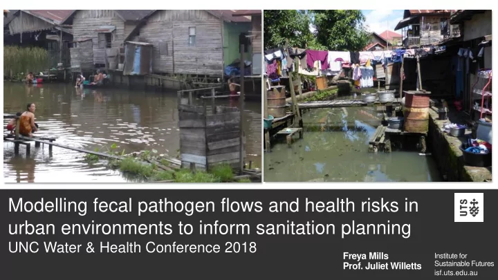 modelling fecal pathogen flows and health risks in