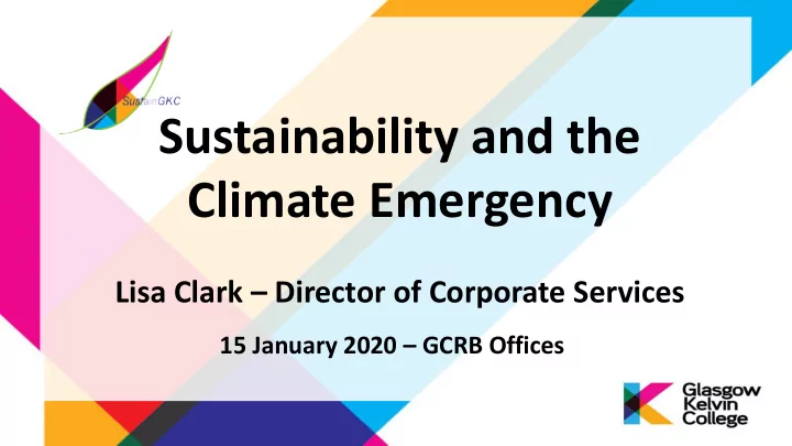 sustainability and the climate emergency