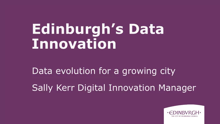 edinburgh s data innovation