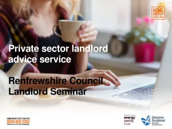 advice service  Renfrewshire Council  Landlord Seminar  Home Energy Scotland    Funded by