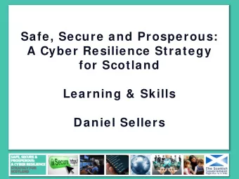 Safe, Secure and Prosperous:  A Cyber Resilience Strategy  for Scotland  Learning &amp; Skills