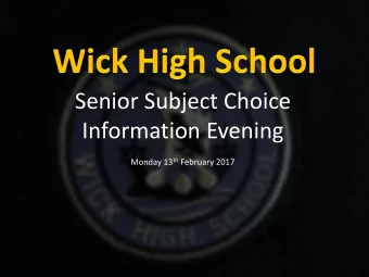 Information Evening Monday 13 th February 2017  What are Learning Pathways?  Curriculum for