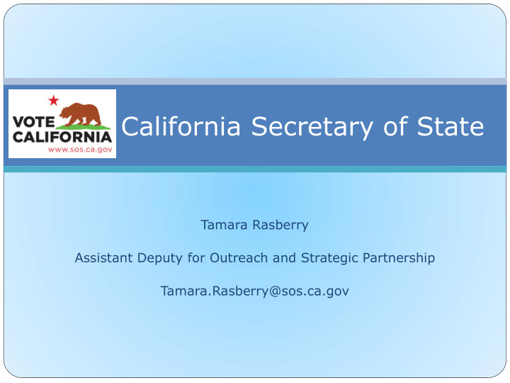 california secretary of state