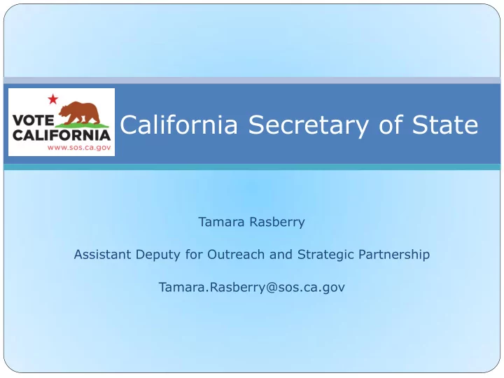 california secretary of state
