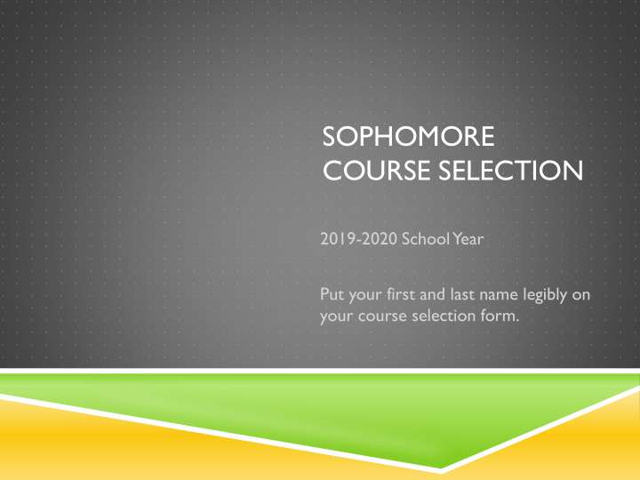 course selection