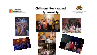 C hildrens Book Award  Federation of Childrens Book Groups  Sponsorship  Charity no. 268289 C