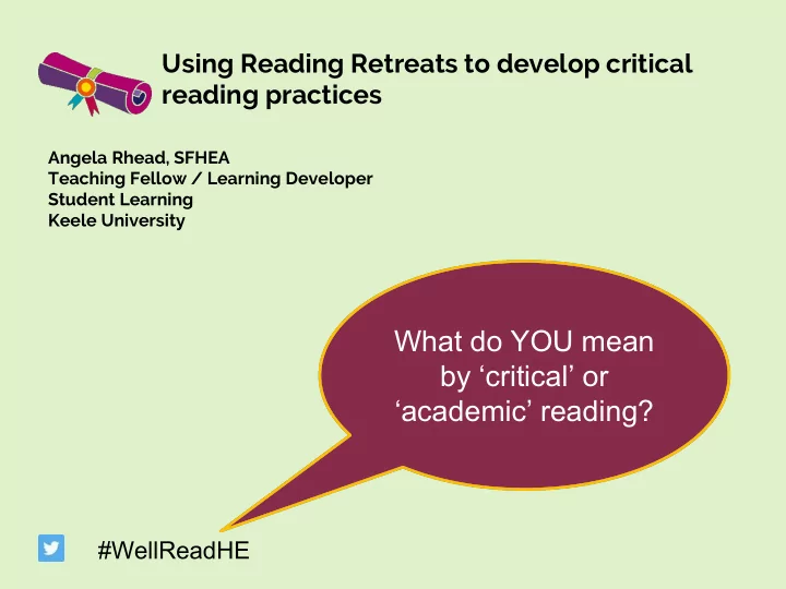 what do you mean by critical or academic reading