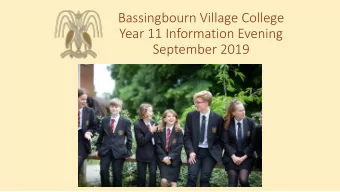 Year 11 Information Evening  September 2019  Aims and Objectives  To highlight some of the key