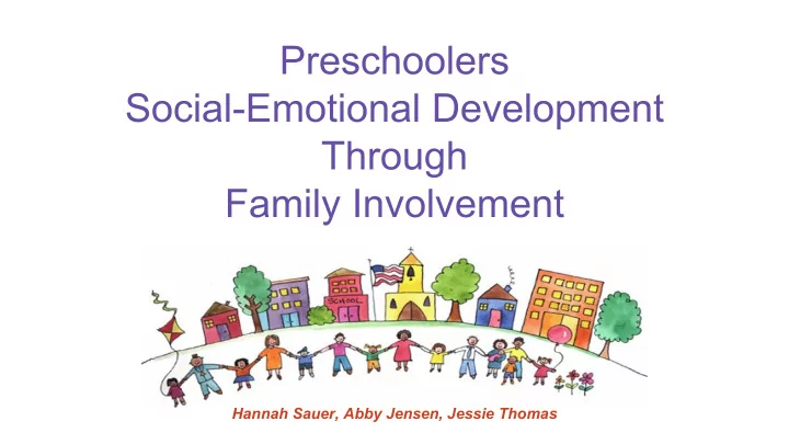 preschoolers social emotional development through family