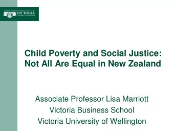 Not All Are Equal in New Zealand  Associate Professor Lisa Marriott  Victoria Business School