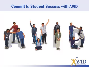 Commit to Student Success with AVID  http://bcove.me/i1z4dnrw  Agenda This Evening: Welcome: Ruth