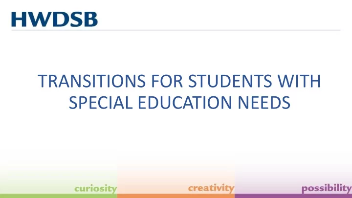 transitions for students with