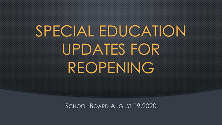 special education updates for