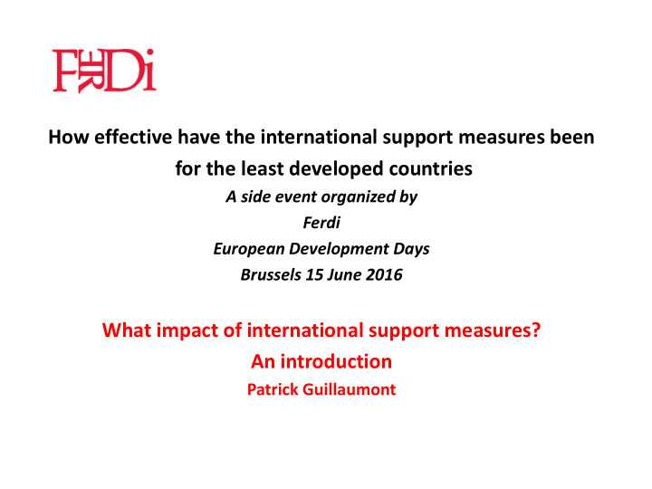 how effective have the international support measures