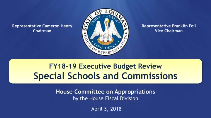 special schools and commissions