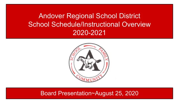 andover regional school district school schedule