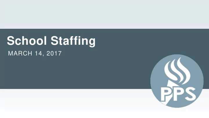 school staffing