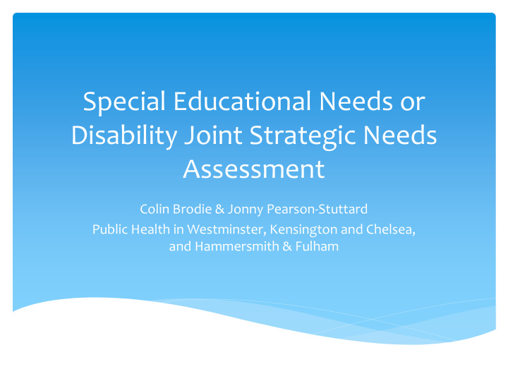 disability joint strategic needs