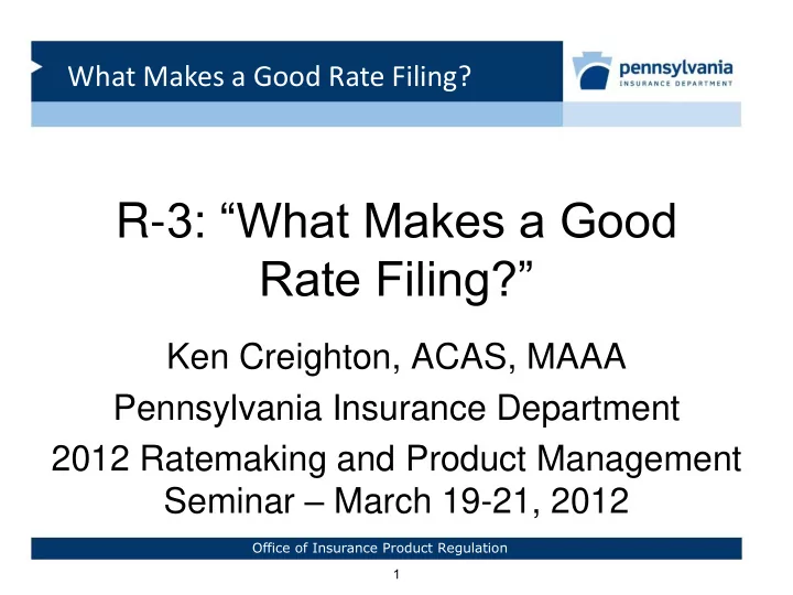 rate filing