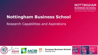 Nottingham Business School  Research Capabilities and Aspirations  NBS:A Progressive Agenda