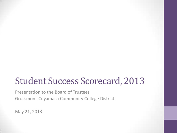 student success scorecard 2013