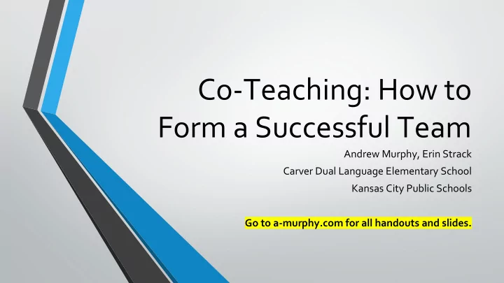 co teaching how to form a successful team