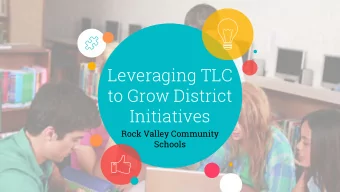 Leveraging TLC  to Grow District  Initiatives  Rock Valley Community  Schools  Rock Valley
