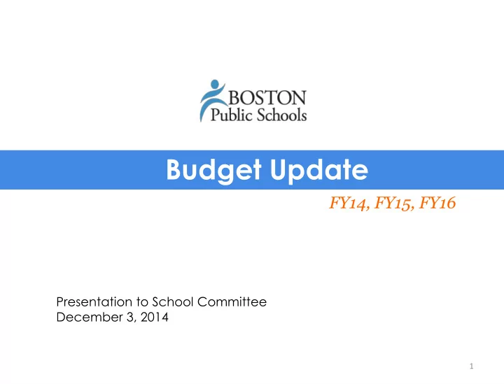 budget update