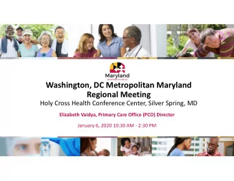 Washington, DC Metropolitan Maryland  Regional Meeting  Holy Cross Health Conference Center, Silver