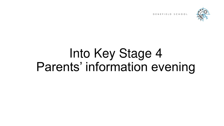 into key stage 4