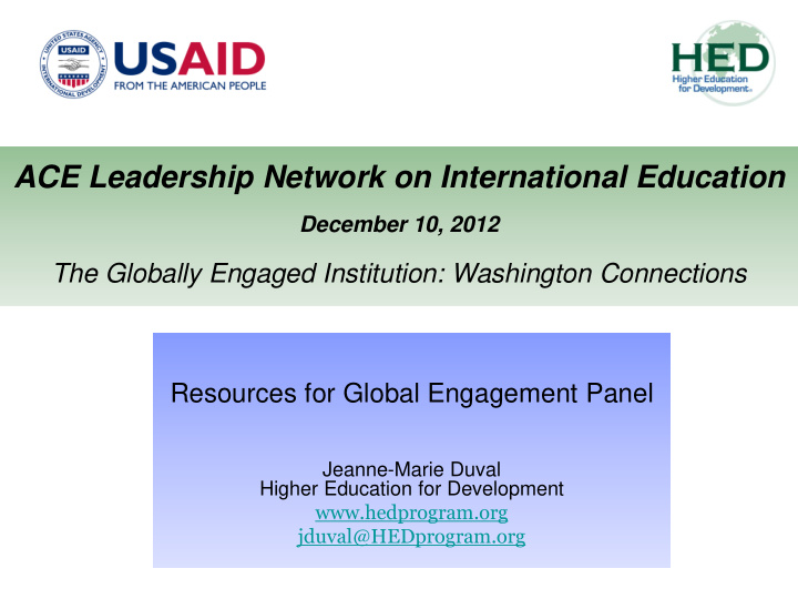 ace leadership network on international education