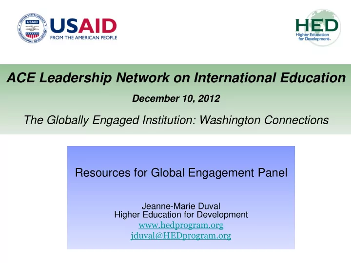 ace leadership network on international education