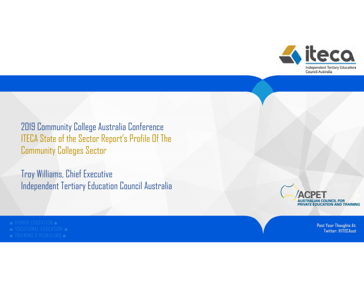 2019 community college australia conference iteca state