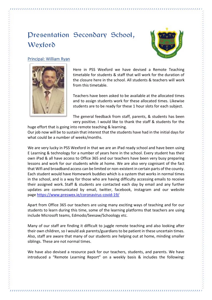 presentation secondary school wexford