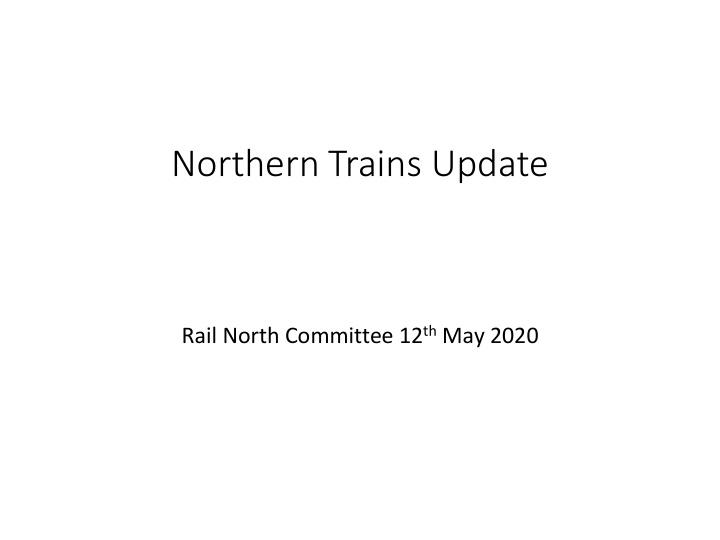 northern trains update