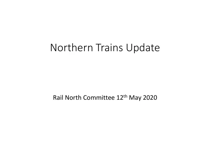 northern trains update