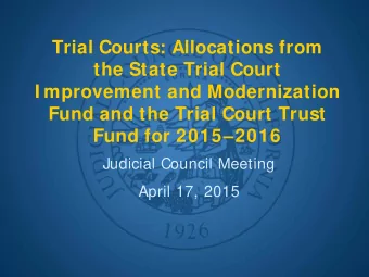 I MF Fund Condition Statement  Background  At its March 23, 2015 public meeting, the TCBAC