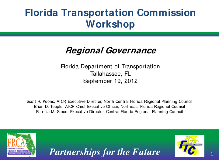 florida transportation commission workshop