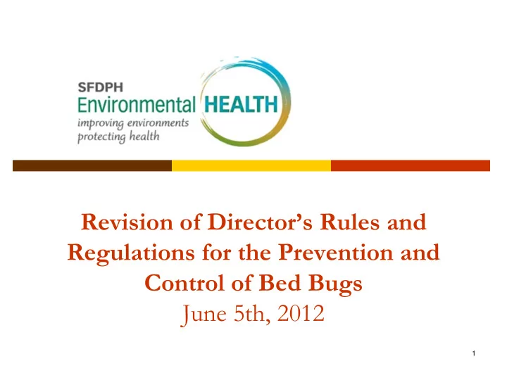 revision of director s rules and regulations for the