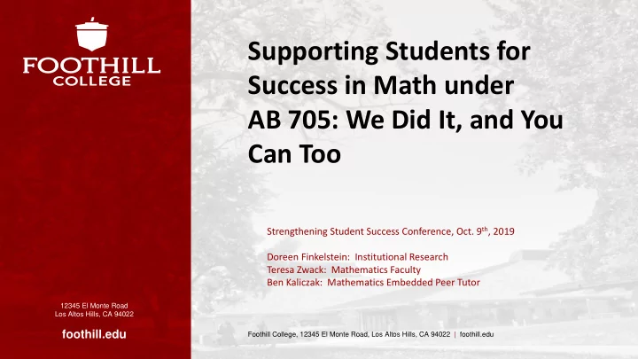 ab 705 we did it and you