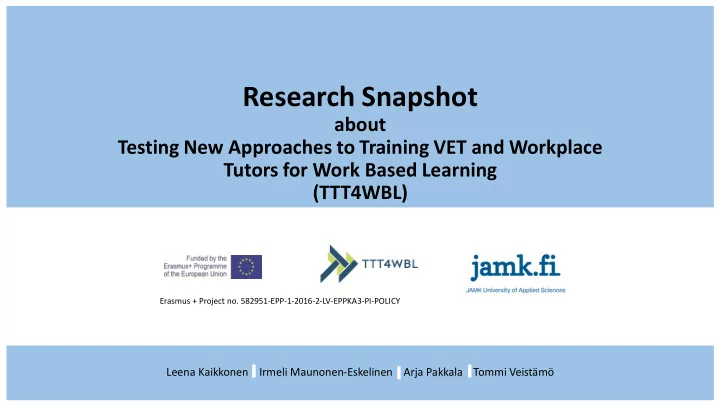 research snapshot