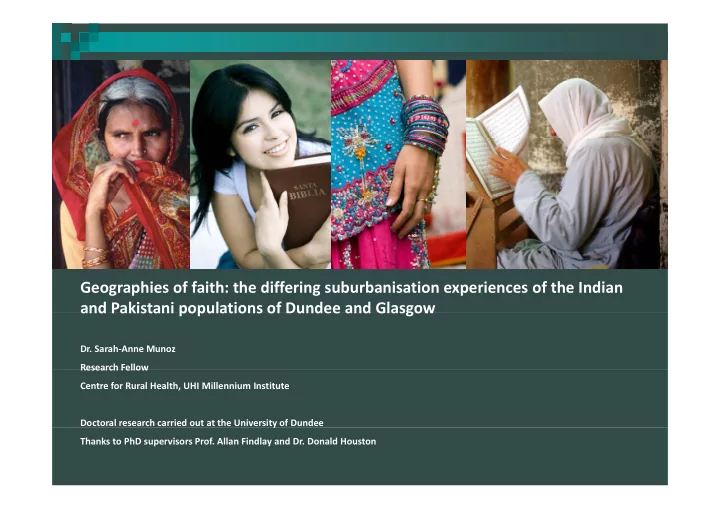 geographies of faith the differing suburbanisation