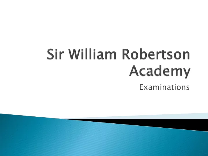 examinations establish successful learning environments