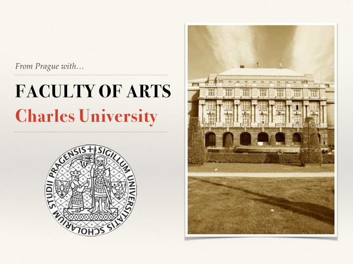 faculty of arts charles university charles university