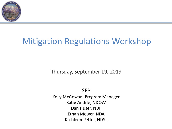 mitigation regulations workshop