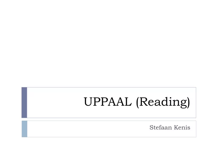 uppaal reading