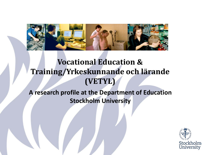 vocational education training yrkeskunnande och l rande