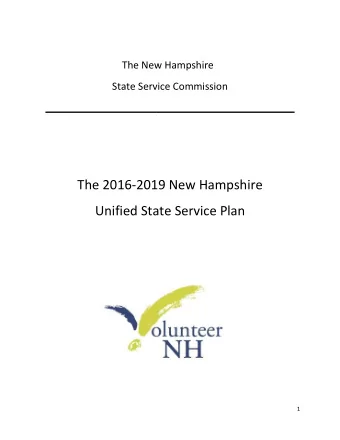 The 2016-2019 New Hampshire  Unified State Service Plan  1 _______________ Table of